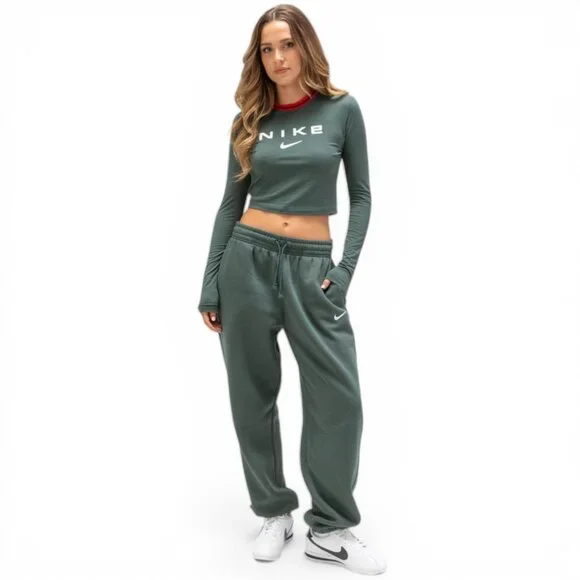 Nike Phoenix Fleece Oversized Sweatpants Womens Plus Size 1X Vintage Green NWT